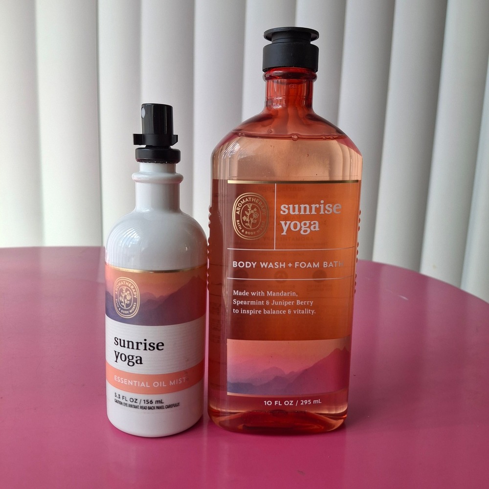 Bath & Body Works SUNRISE YOGA Body Wash & Essential Oil Mist Set of 2